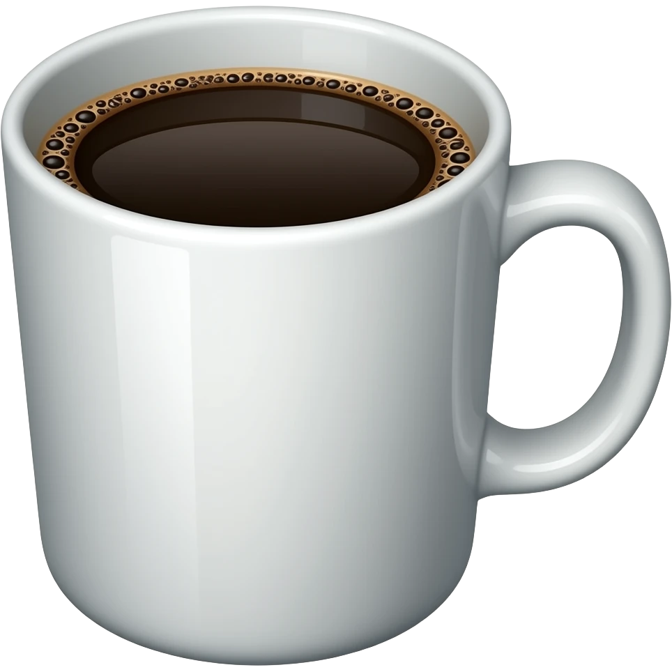 black coffee in a tall coffee cup emoji