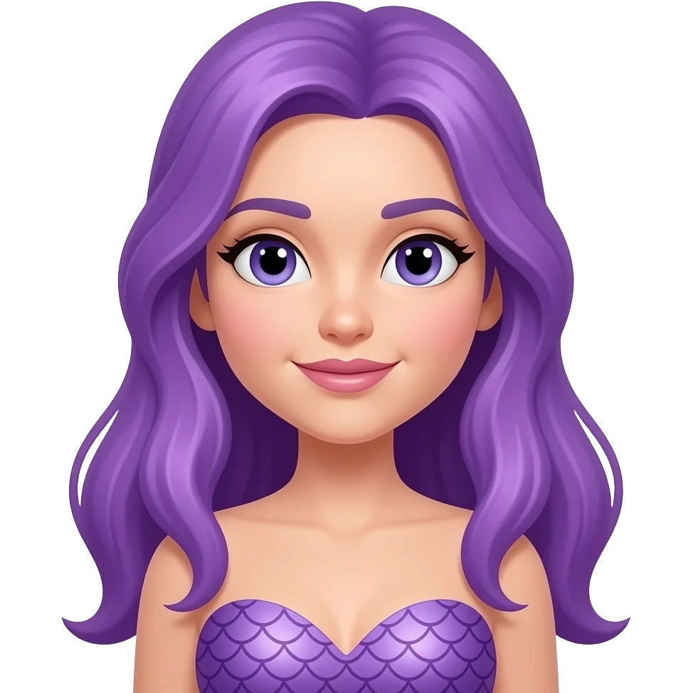 full purple mermaid woman only face and torso emoji
