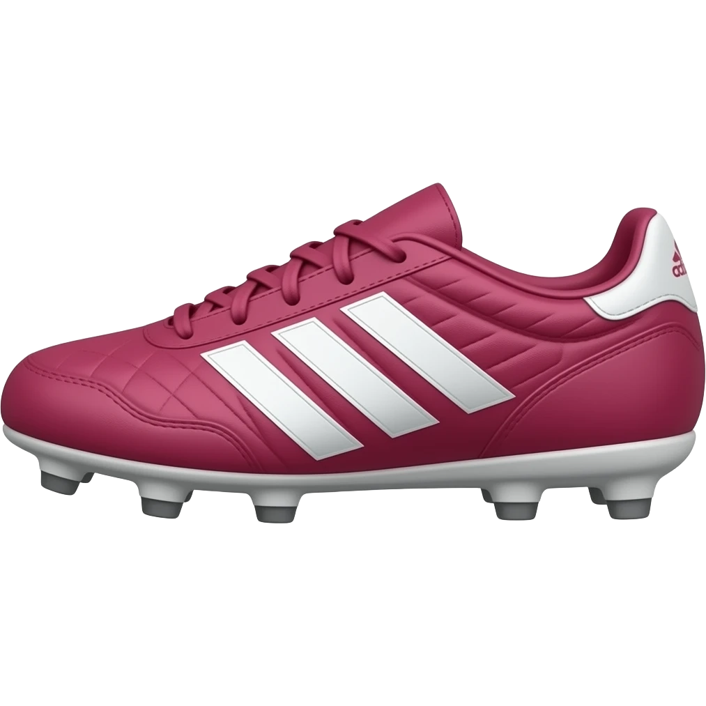 Crampons de foot avec le logo adidas et la chaussure en rouge rose et on la voit de côté emoji