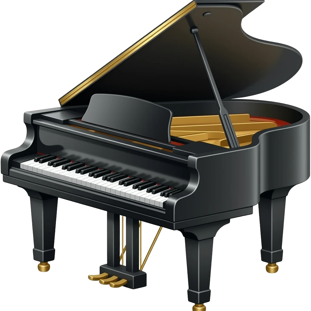 Piano with full body black emoji