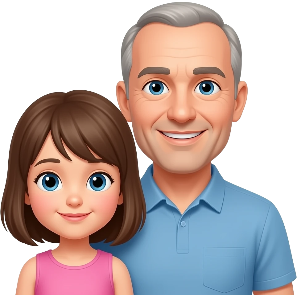 Papà calvo con la figlia emoji
