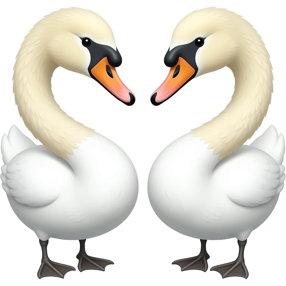 Two swans opposing each other face to face emoji