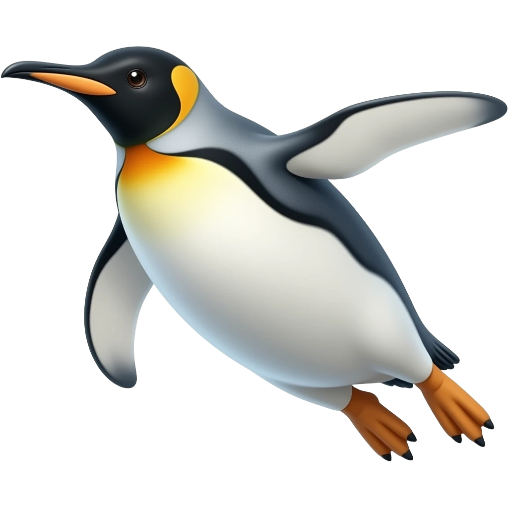 A penguin flying emoji