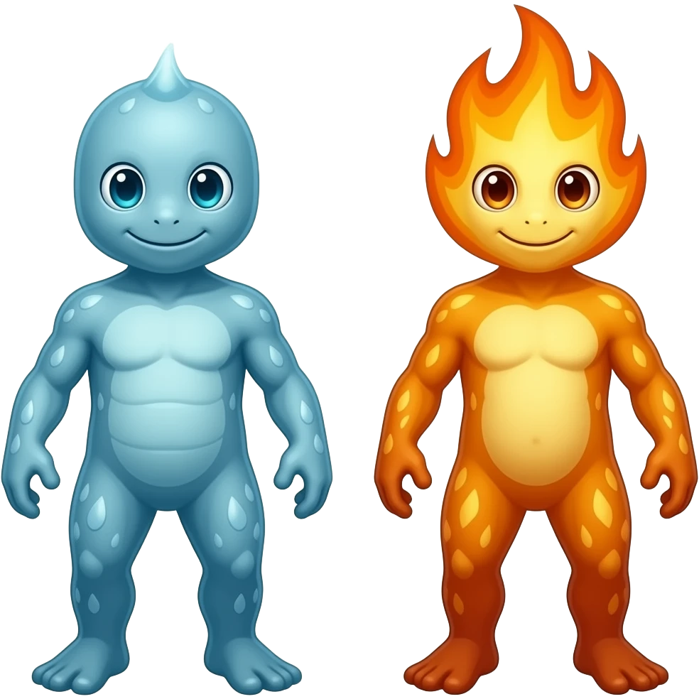 Water en vuur wezens emoji
