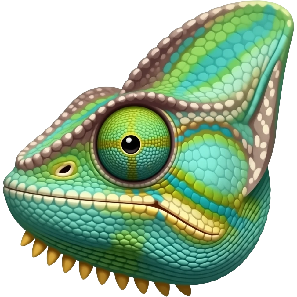 thiết kế emojis chameleon kiểu hoạt hình logo nhiều màu sắc emoji