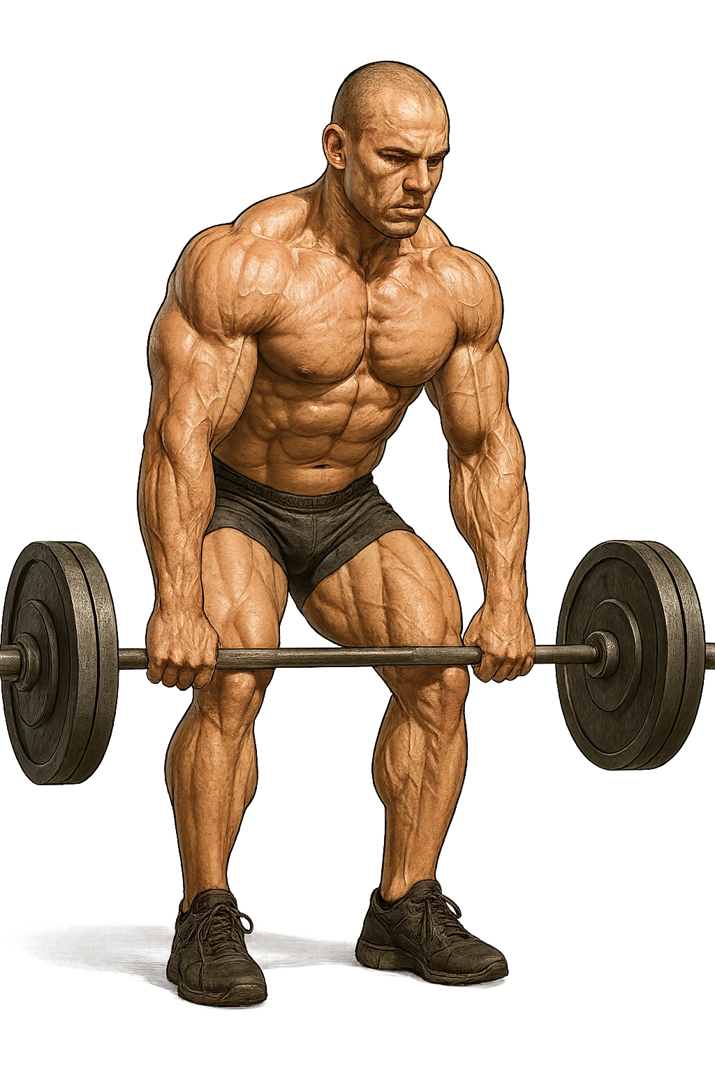 bodybuilder che fa stacco con bilanciere emoji