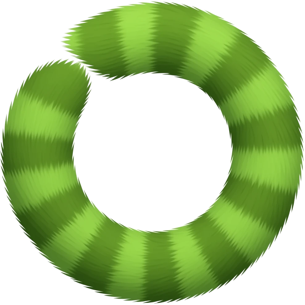 Green cat tail emoji
