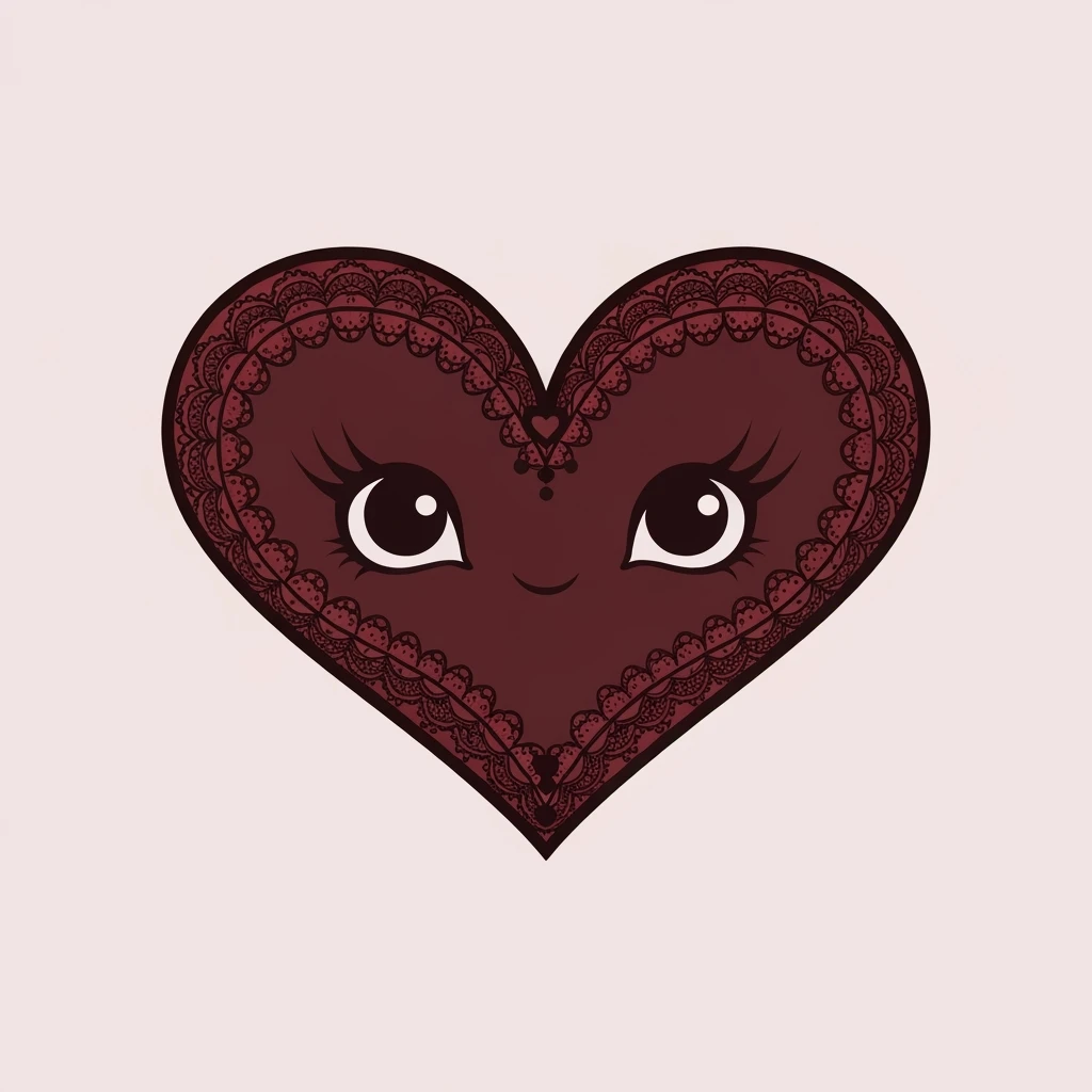 goth heart letter, cute, expressive, minimal emoji