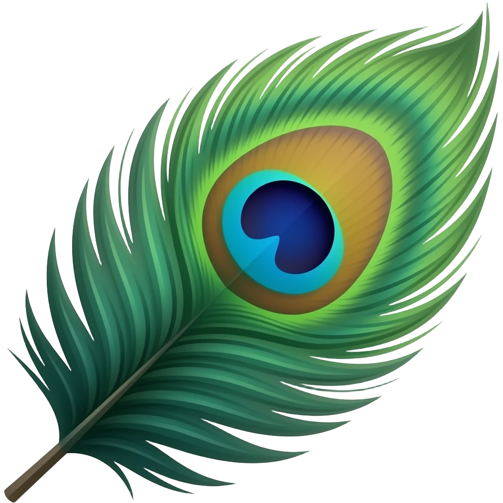 I need beautiful peacock feather emoji. It has to look like real feather emoji