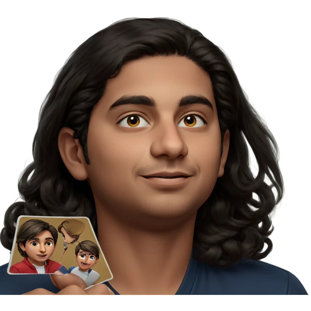 male portrait with card emoji