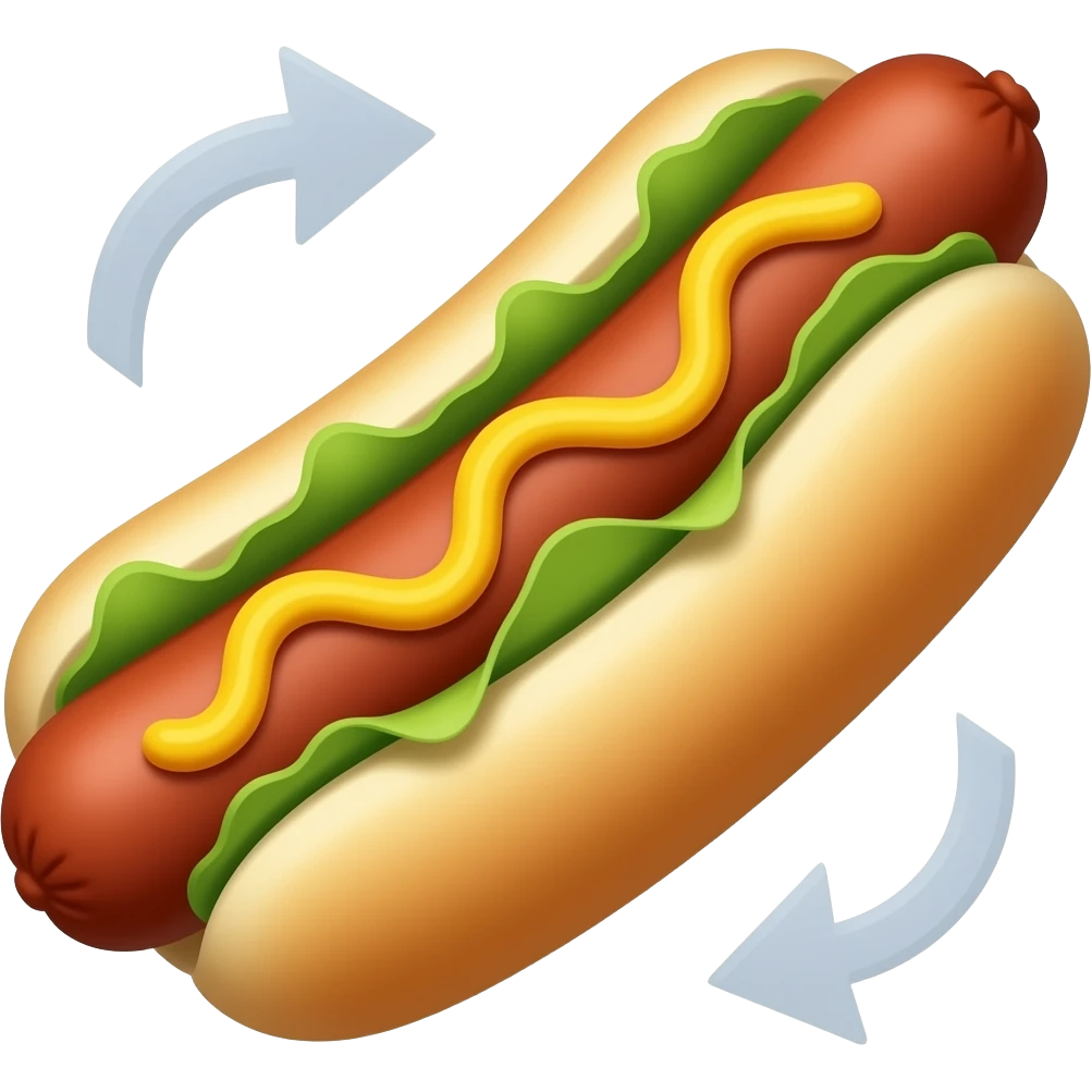 Glizzy with half turn arrow emoji