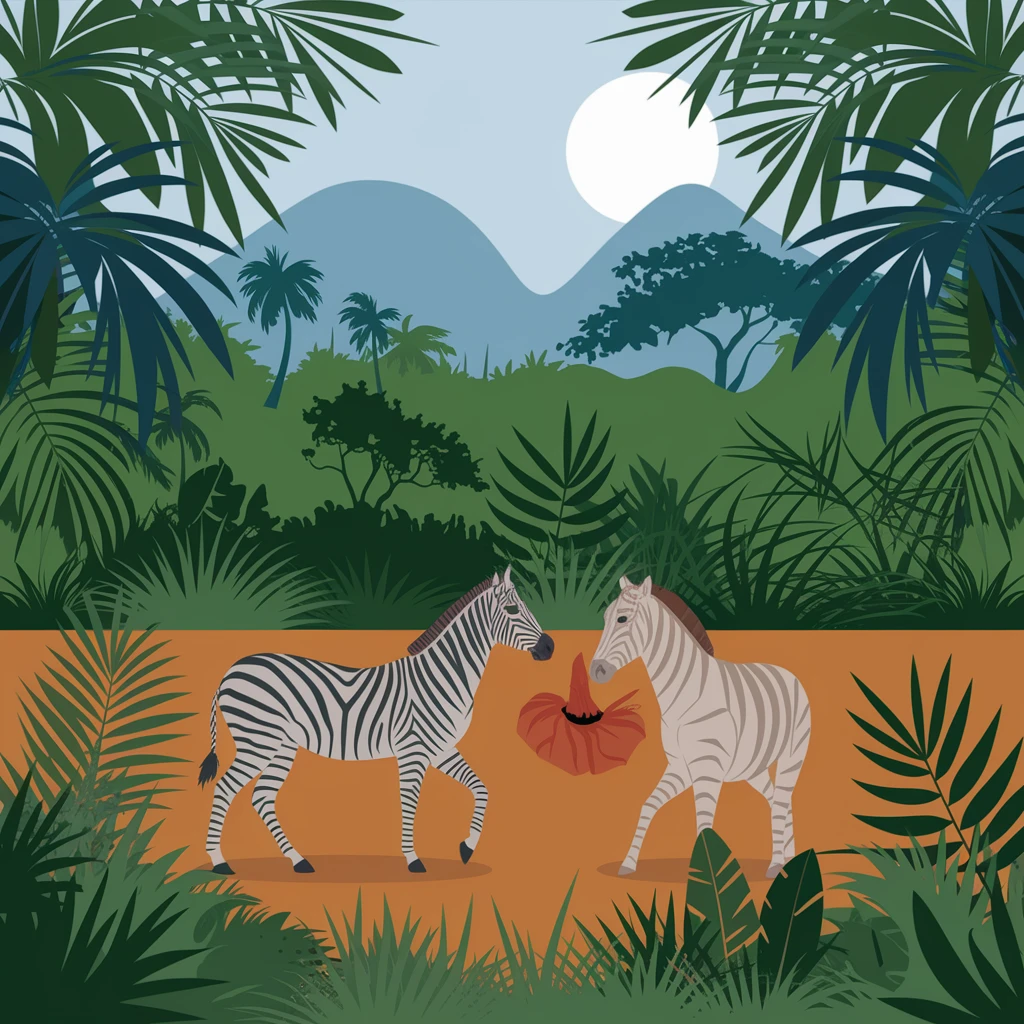 digital raster illustration of jungle safari emoji
