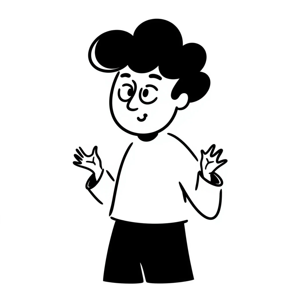 shrug gesture hand drawn doodle emoji