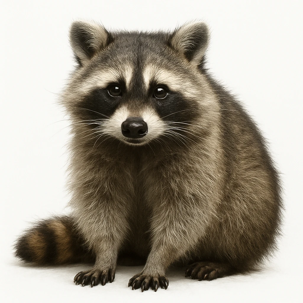 raccoon white background emoji