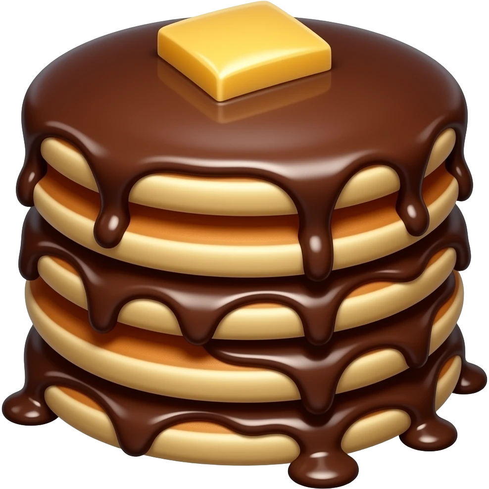 Dark chocolate fully dipped pancakes emoji