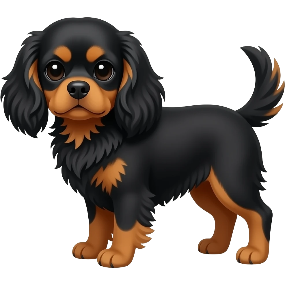 More using these exact colours King CharlesCavalier dog mainly all Black with patches of Tan emoji