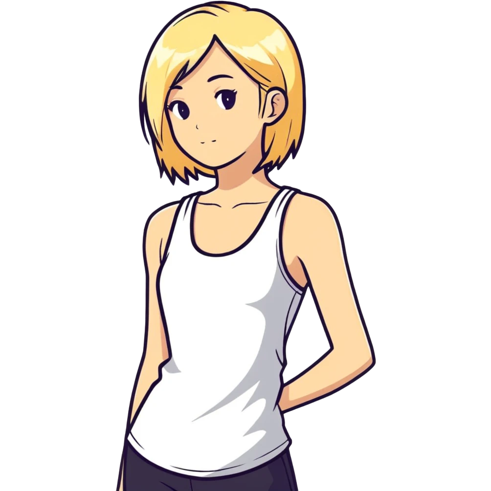 blonde girl in tank top emoji