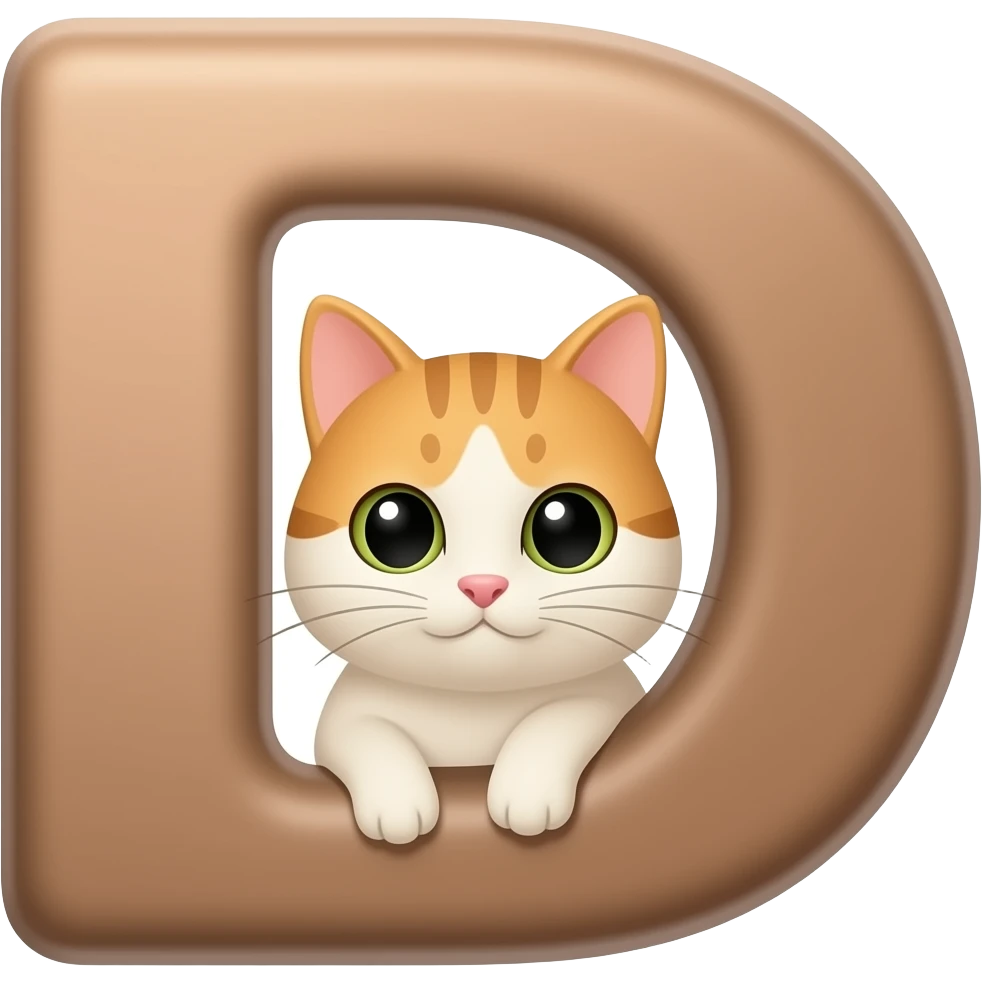 Letra D com um gato emoji