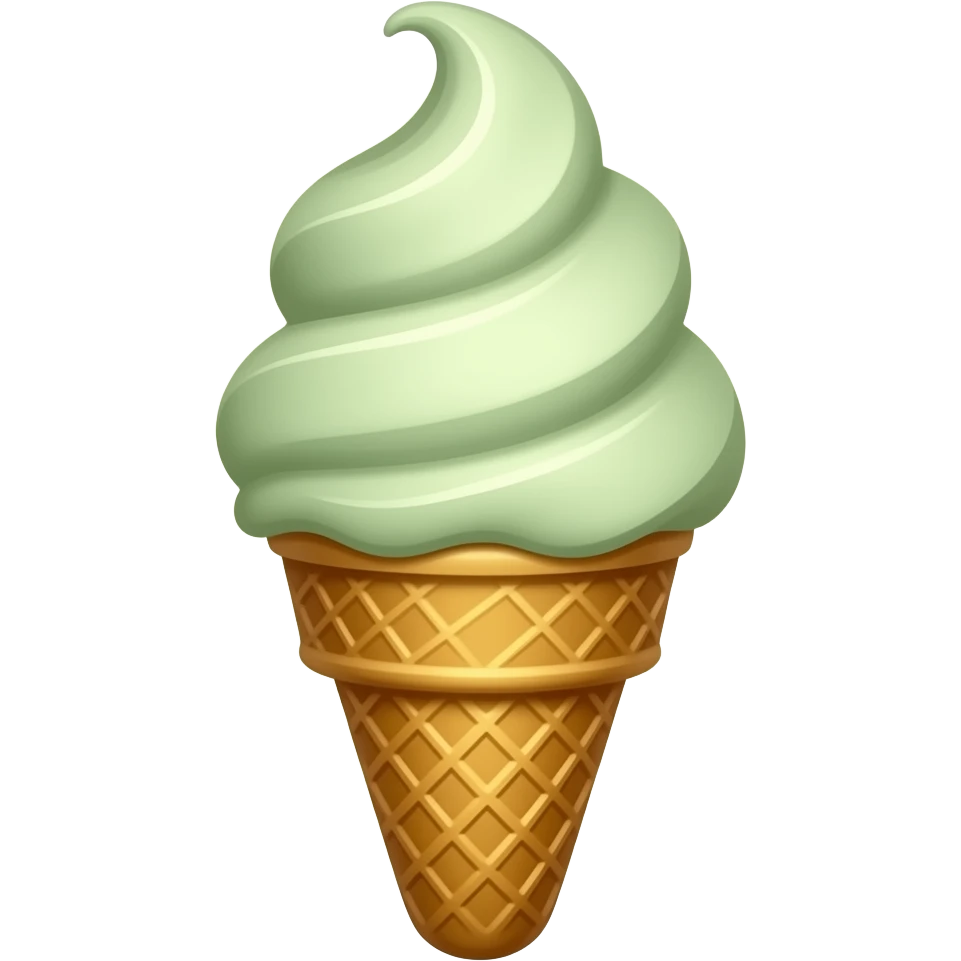 Pickle without a stem ice cream in a cone emoji