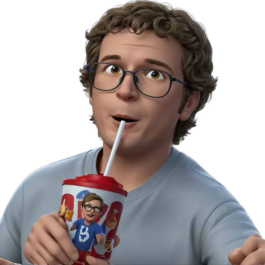 boy with drink and glasses emoji