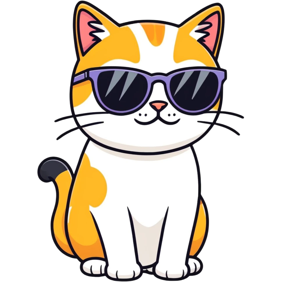 Cat with sunglasses emoji