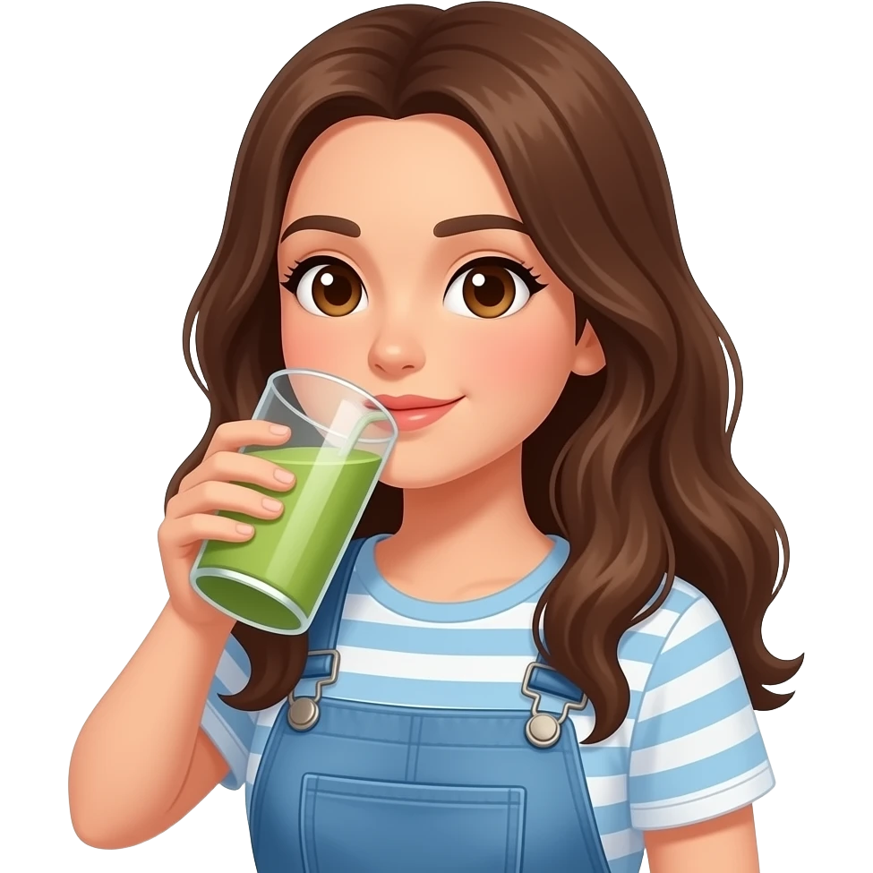 Preppy girl, drinking Matcha emoji