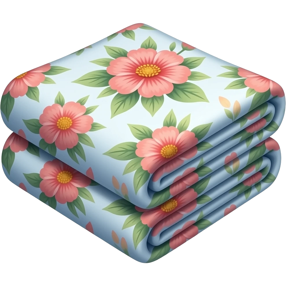soft floral print folded towels emoji