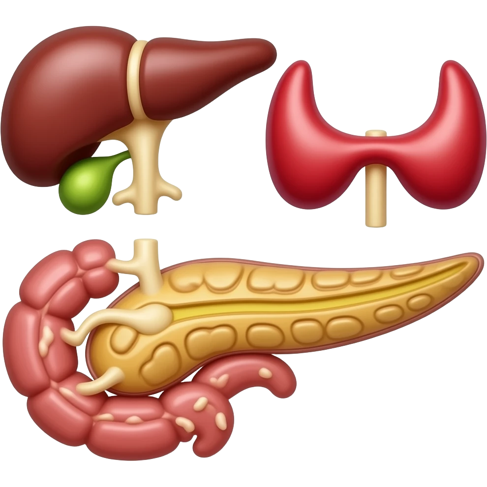 pituitary gland, thyroid gland, pancreas emoji