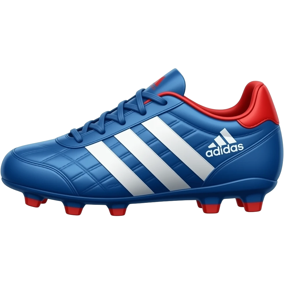 Crampons de foot bleu et rouge addidas que une chaussure sur le côté emoji