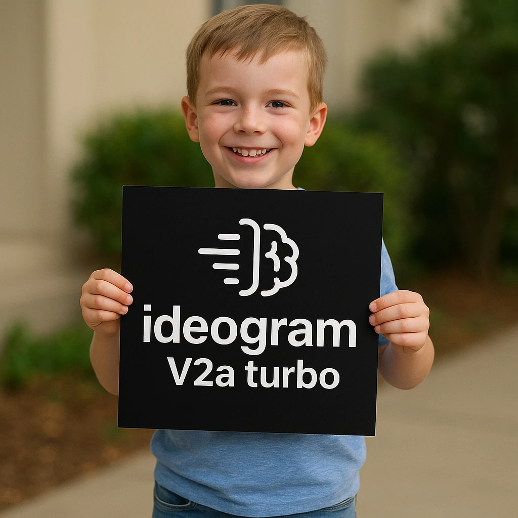 make image of a child holding a poster of this image emoji