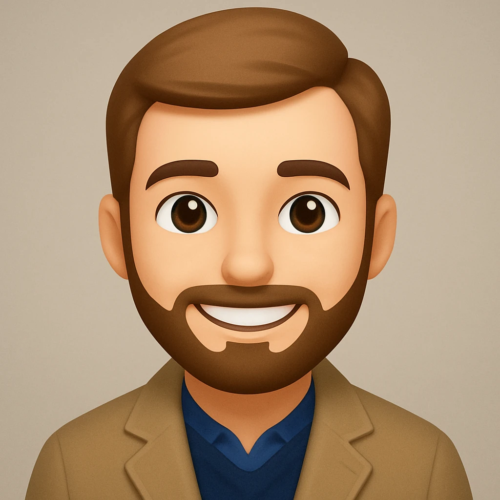 turn the second man in emoji style of the 1st image, match the facial features and clothes  emoji