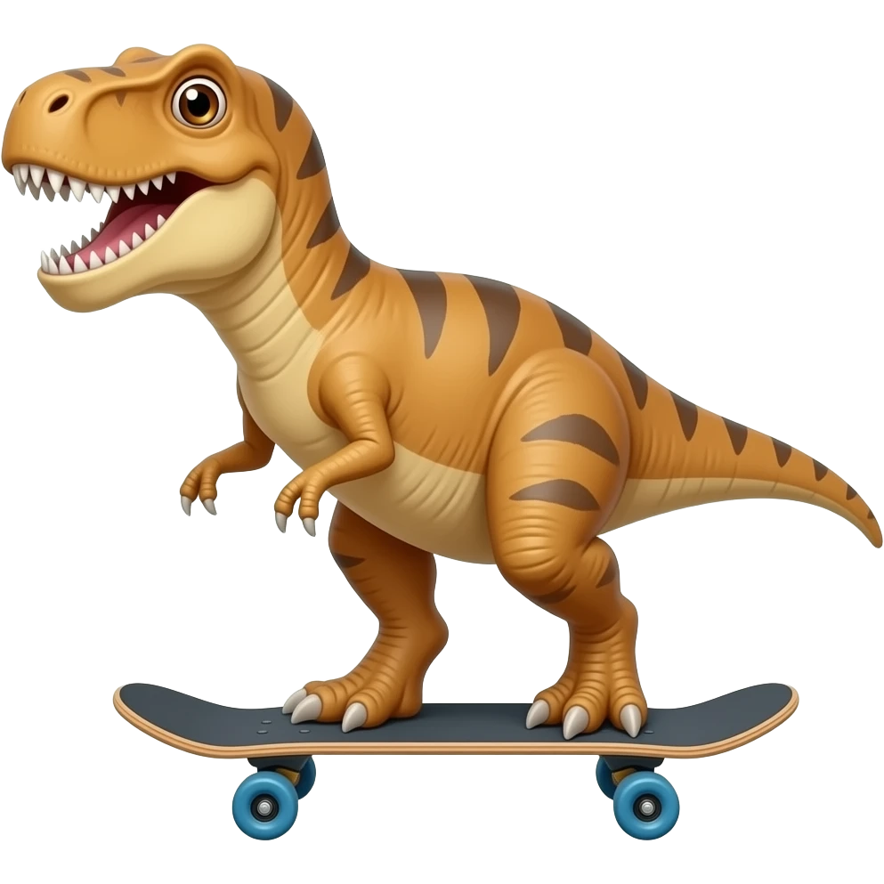 Dinosaur on a skateboard emoji