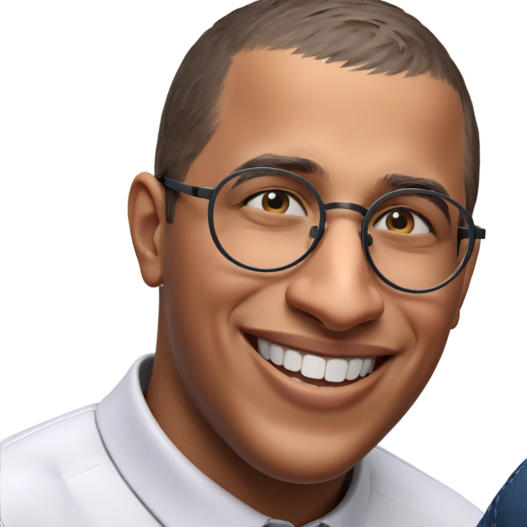 smiling boy in glasses portrait emoji