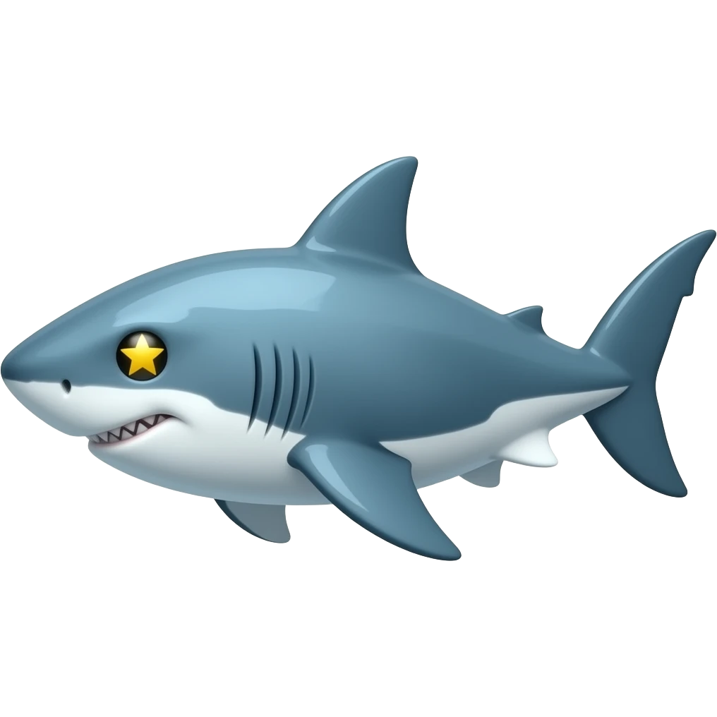 Shark with star eyes emoji