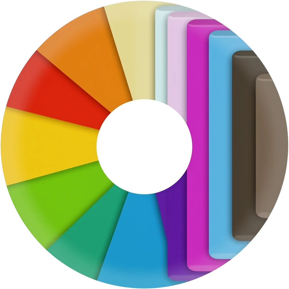 Progress red, orange, yellow, green, blue, violet, white, pink, light blue, brown and black emoji