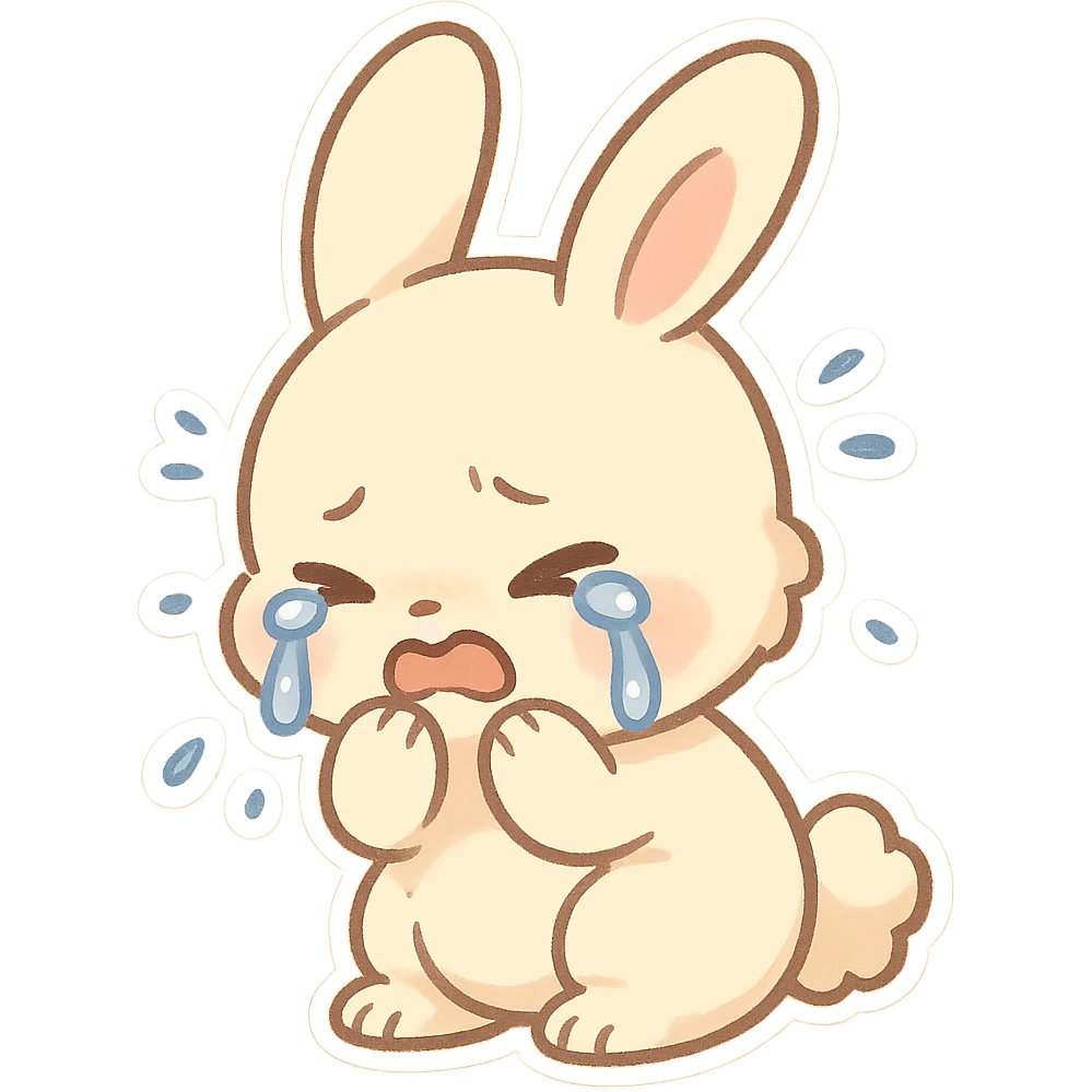 Chibi Crying Bunny emoji