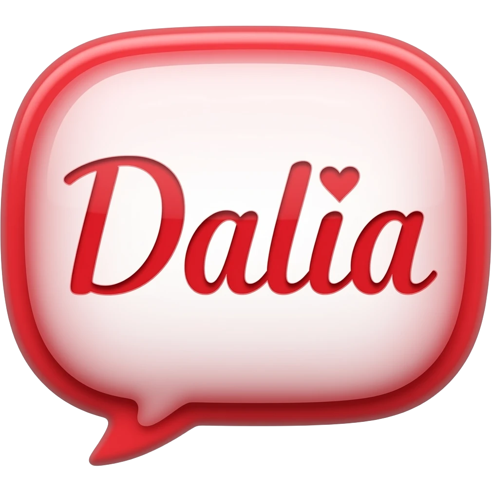 Dialog love design saying Dalia red version emoji