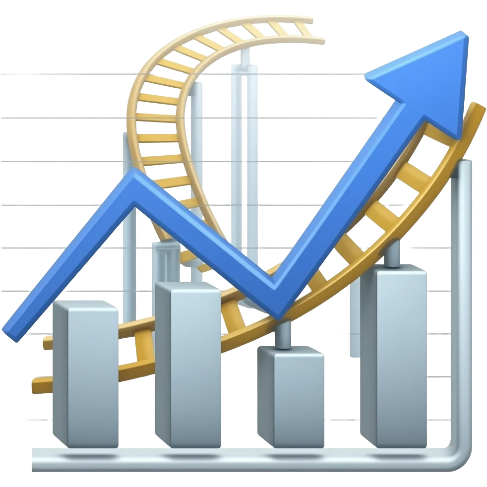 Una gráfica tipo montaña rusa con el estilo de la imagen anterior emoji