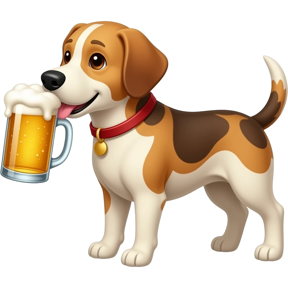 emoji of a dog drinking beer emoji