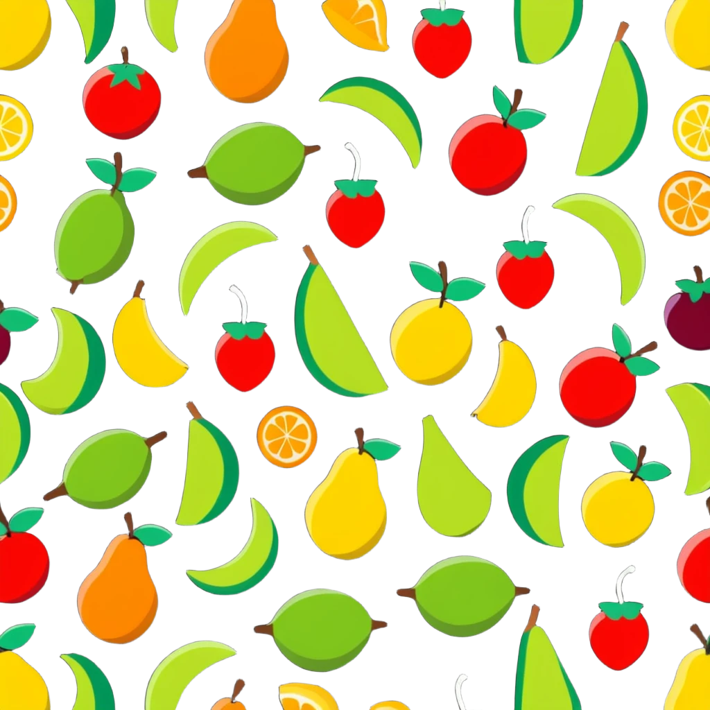 playful and colorful numbers shaped like fruit emoji