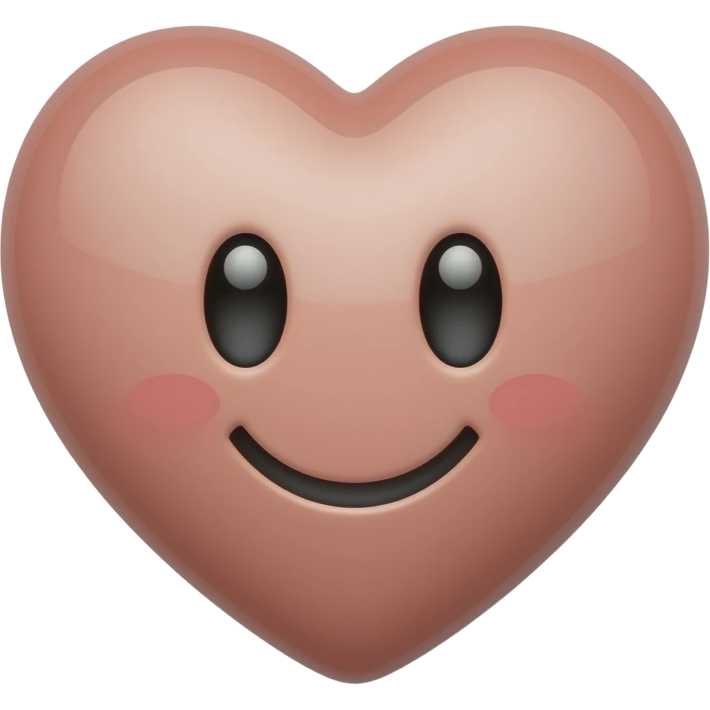 A heart with a face showing love emoji