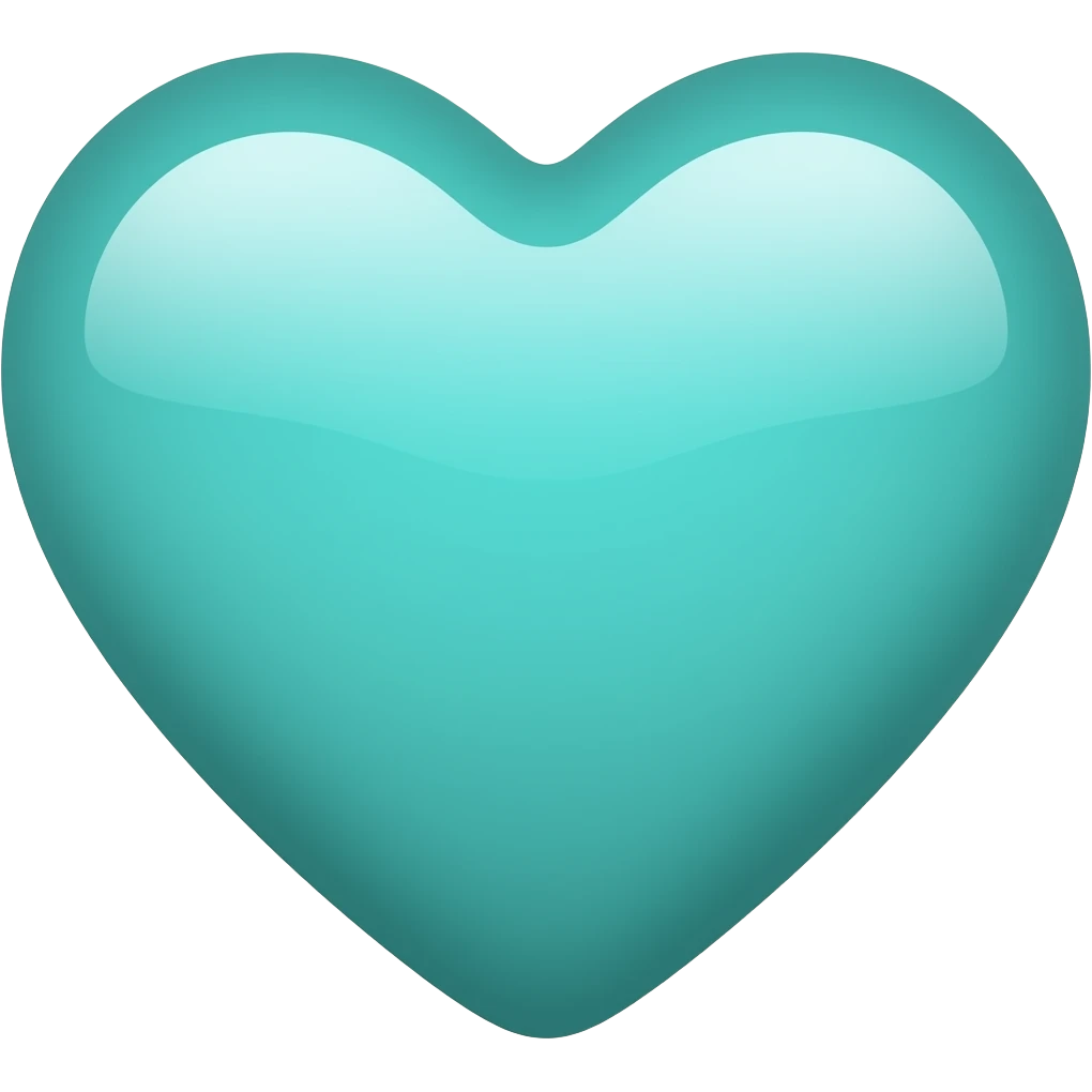 Un cuore color acquamarina emoji