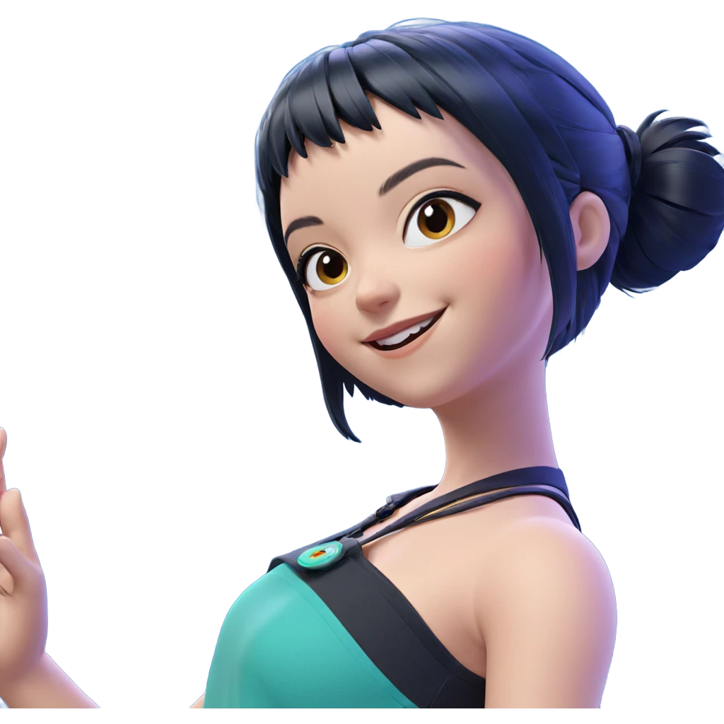 smiling girl with black hair emoji