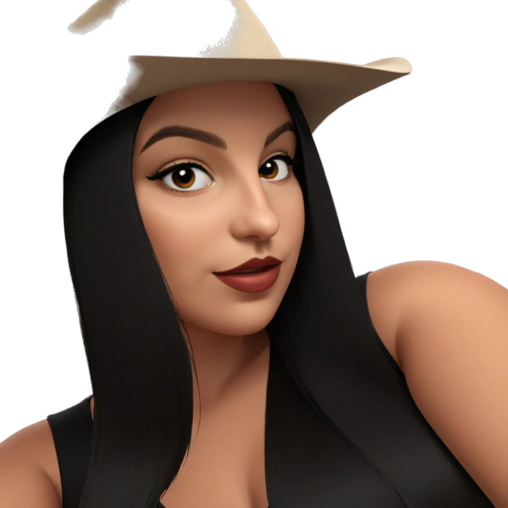 girl with black hair and hat emoji