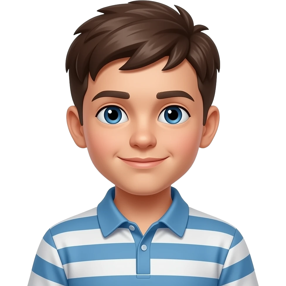 American boy look on emoji