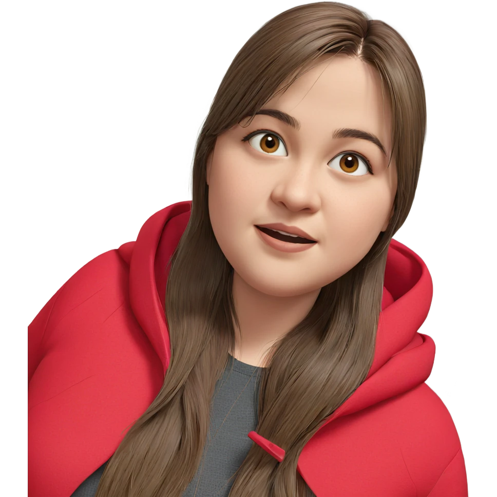 brown haired girl gazing emoji