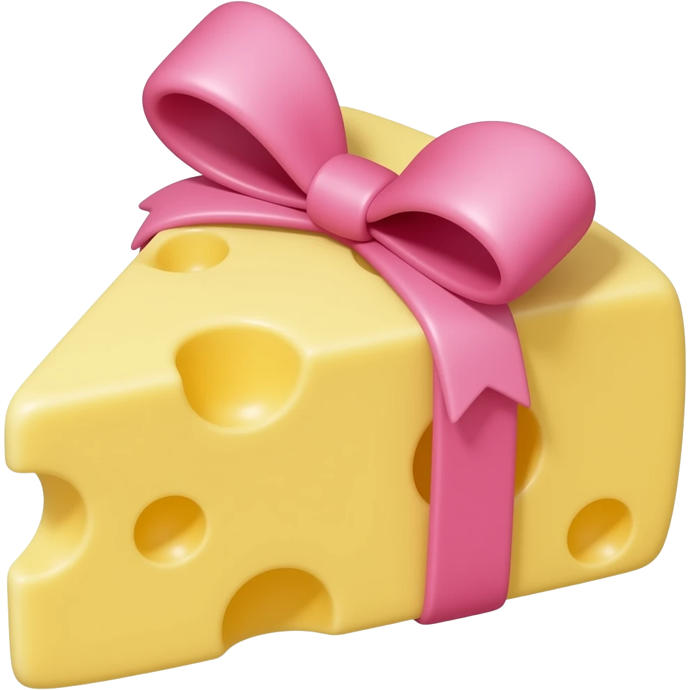 cheese with pink bow emoji