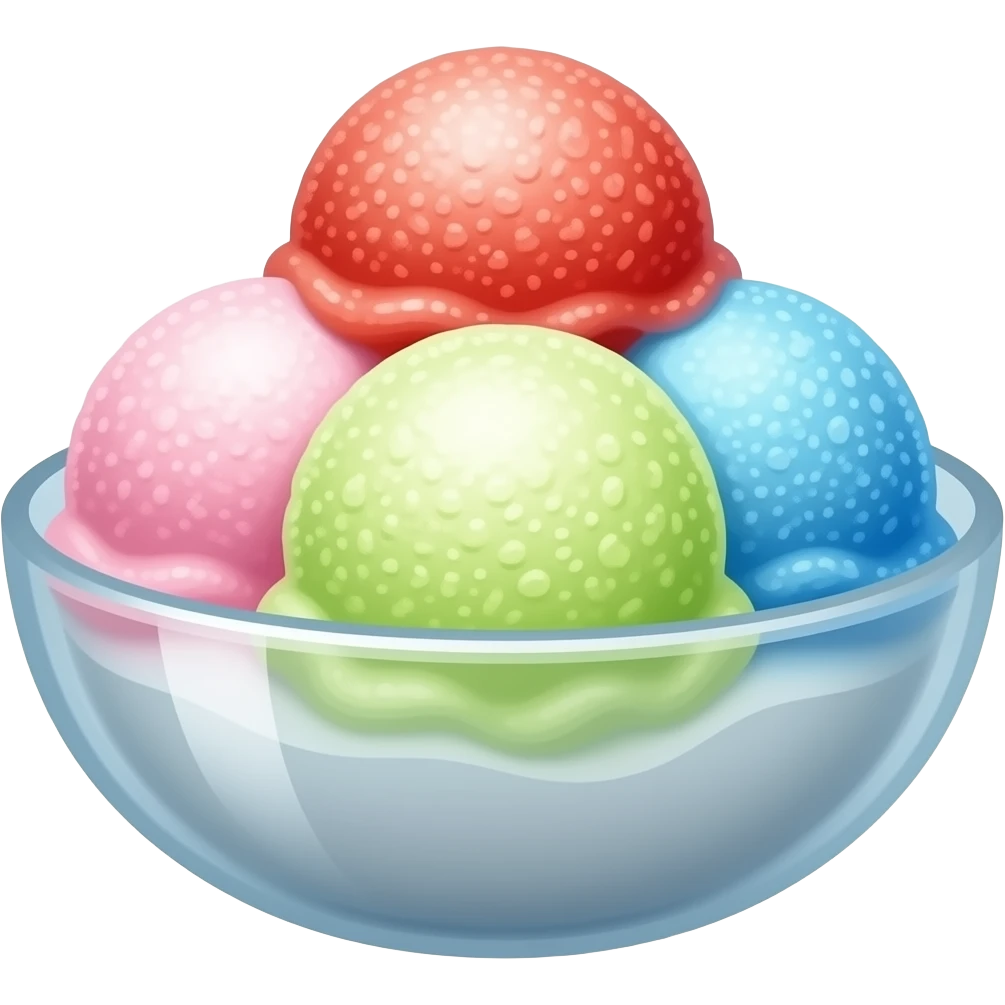 a bowl of colourful shaved ice emoji