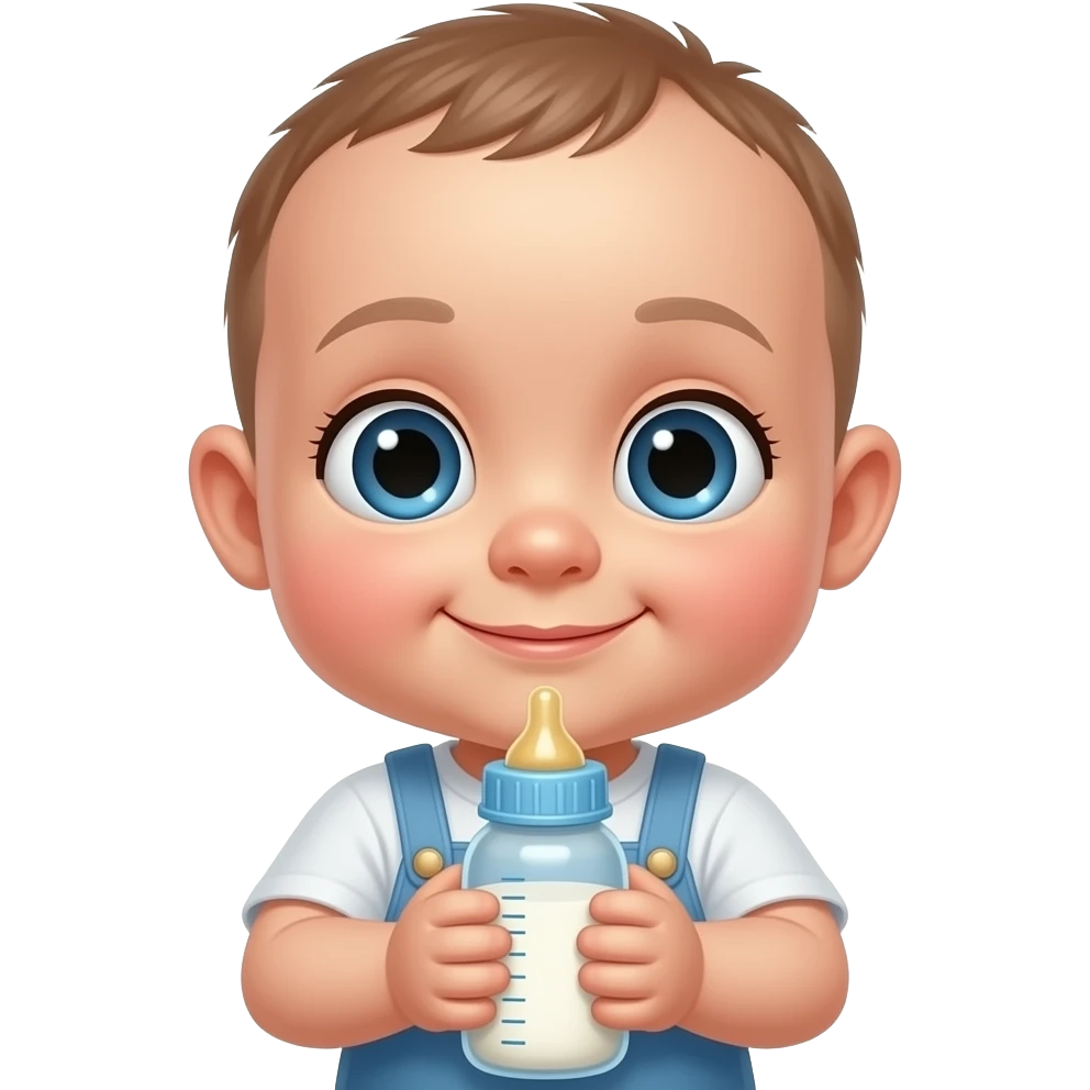 Quiero la cara de un bebé tomando un biberón que lo coja emoji