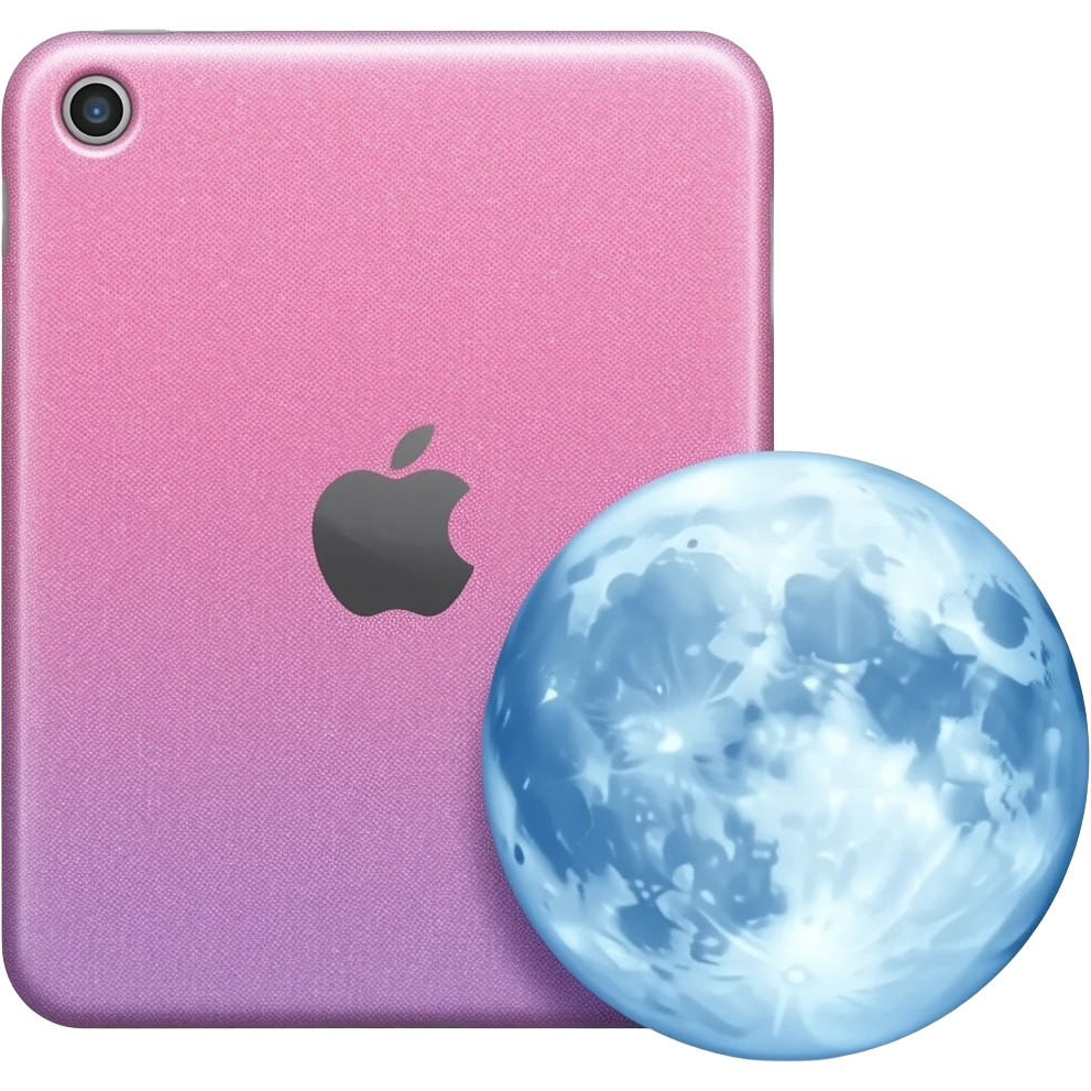 Glittery pink , purple white glitter all over   And iPad and moon blue emoji